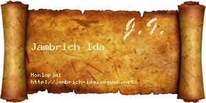 Jambrich Ida névjegykártya
